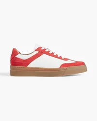 Iris & Ink Gina Sneakers aus Leder und Veloursleder Orange