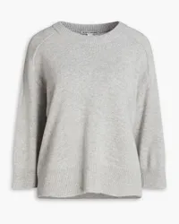 Autumn Cashmere Kaschmirpullover mit Pointelle-Besatz Grau