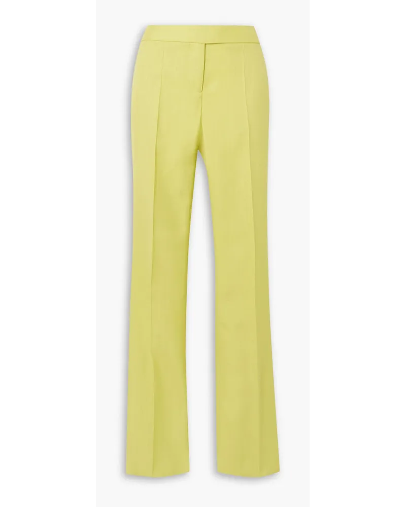 Stella McCartney Hose mit schmalem Bein aus Grain de Poudre Gelb