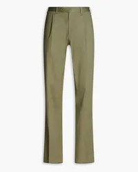 Canali Chinohose aus Twill aus einer Baumwollmischung Grün