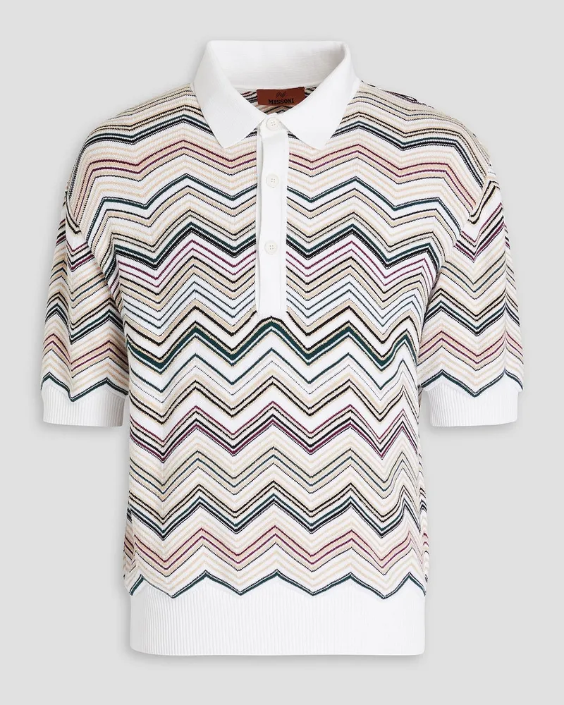 Missoni Gestreiftes Poloshirt aus einer Baumwollmischung Weiß