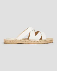 Jimmy Choo Prisma Espadrille-Pantoletten aus Leder Weiß