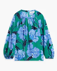 Diane von Furstenberg Waldo floral-print crepe blouse Grün