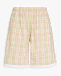 Acne Studios Shorts aus Baumwollflanell mit Karomuster Grün