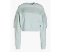 Sweatshirt aus Baumwollfleece mit Shearling-Besatz