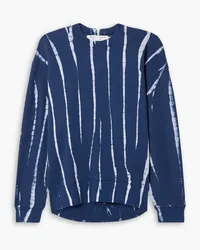 Proenza Schouler Blake Sweatshirt aus Baumwollfrottee mit Batikmuster Blau