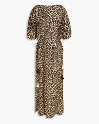 Tory Burch Kaftan aus Seiden-Voile und Baumwolle mit Leopardenprint Animal-print