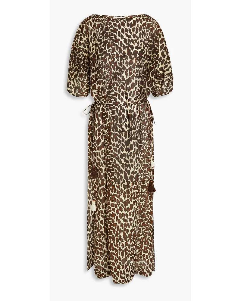 Tory Burch Kaftan aus Seiden-Voile und Baumwolle mit Leopardenprint Animal-print