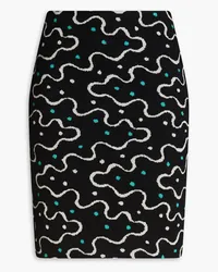 Diane von Furstenberg Bleistiftrock aus Jacquard-Strick Schwarz