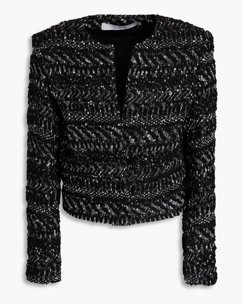 IRO Xylona Jacke aus Bouclé-Tweed mit Metallic-Effekt Schwarz