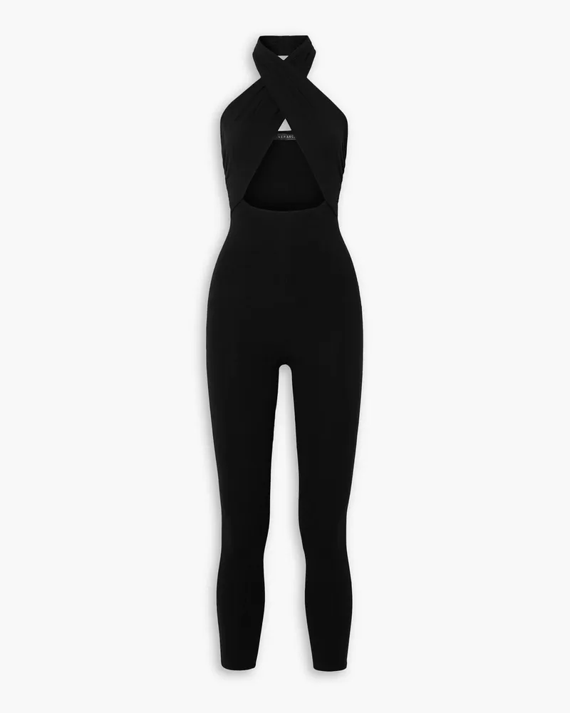 Zeynep Arcay Neckholder-Jumpsuit aus Stretch-Jersey mit Cut-out Schwarz