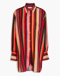 Paul Smith Gestreiftes Hemd aus Cady Rot