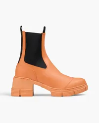 Ganni Chelsea-Boots aus Gummi Orange