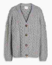 Loulou Studio Kuma Cardigan aus einer Woll-Kaschmirmischung mit Zopfstrickmuster Grau