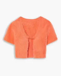 Jacquemus La Maille Neve verkürzter Cardigan aus gebürstetem Stretch-Strick Orange