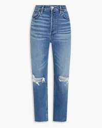 RE/DONE Boyfriend-Jeans inDistressed-Optik Blau