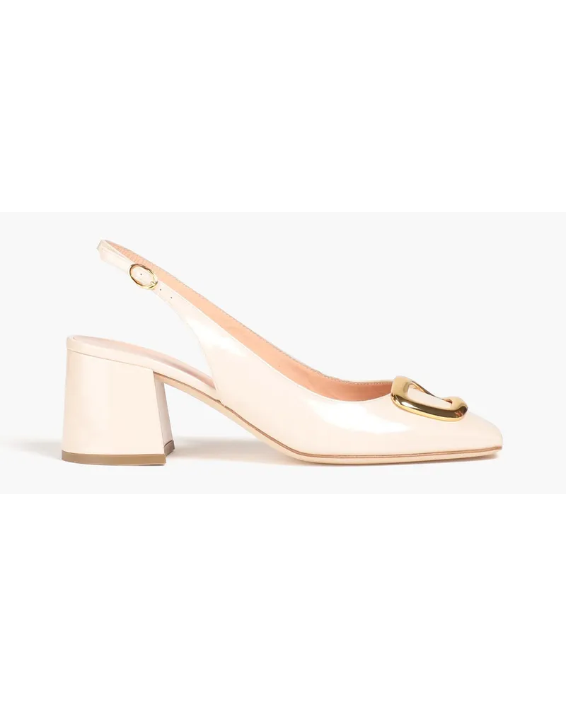 Rupert Sanderson Slingback-Pumps aus Lackleder mit Verzierung Neutral