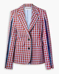 Monse Blazer aus kariertem Twill aus einer Baumwollmischung mit Cape-Effekt Blau