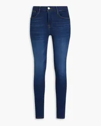 Frame Denim Le High Skinny hoch sitzende Skinny Jeans inausgewaschener Optik Blau