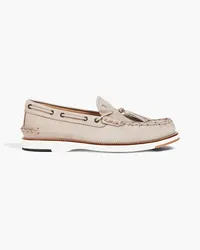 TOD'S Loafers aus Nubukleder mit Troddeln Grau