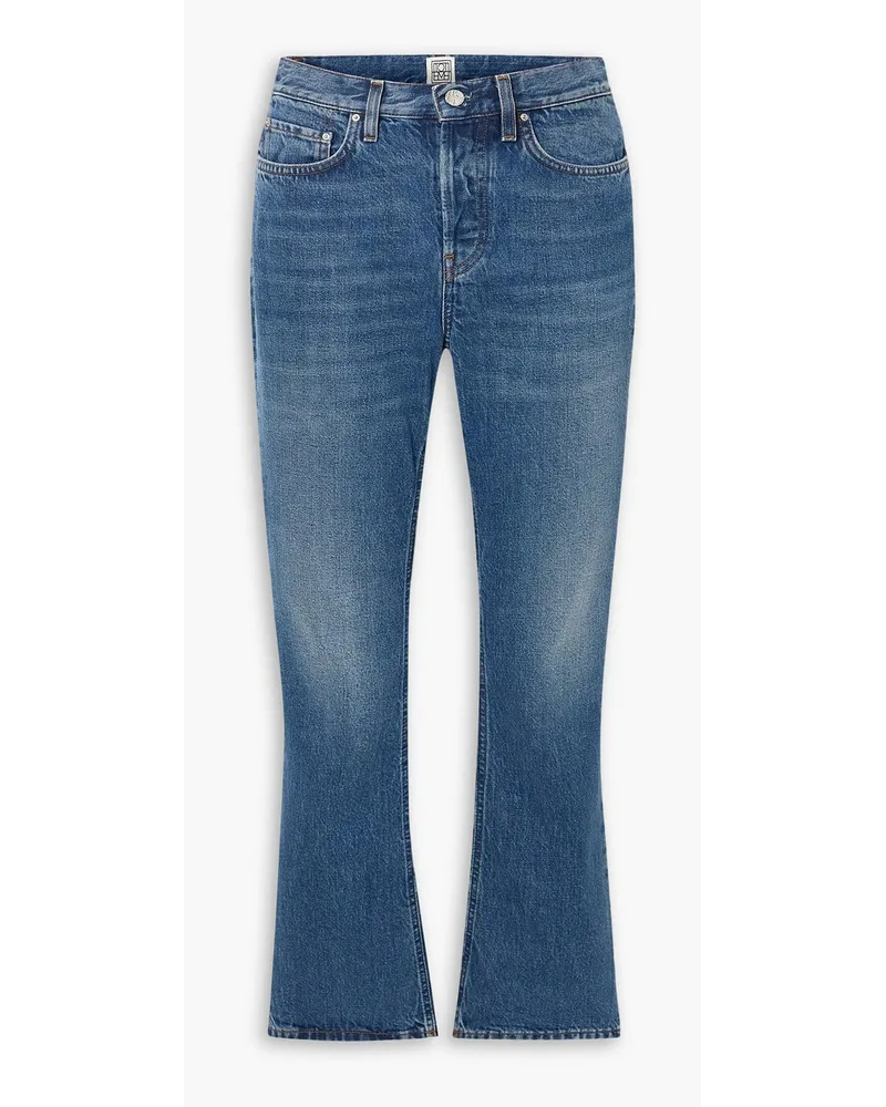 Totême Hoch sitzende Kick-flare-Jeans Blau