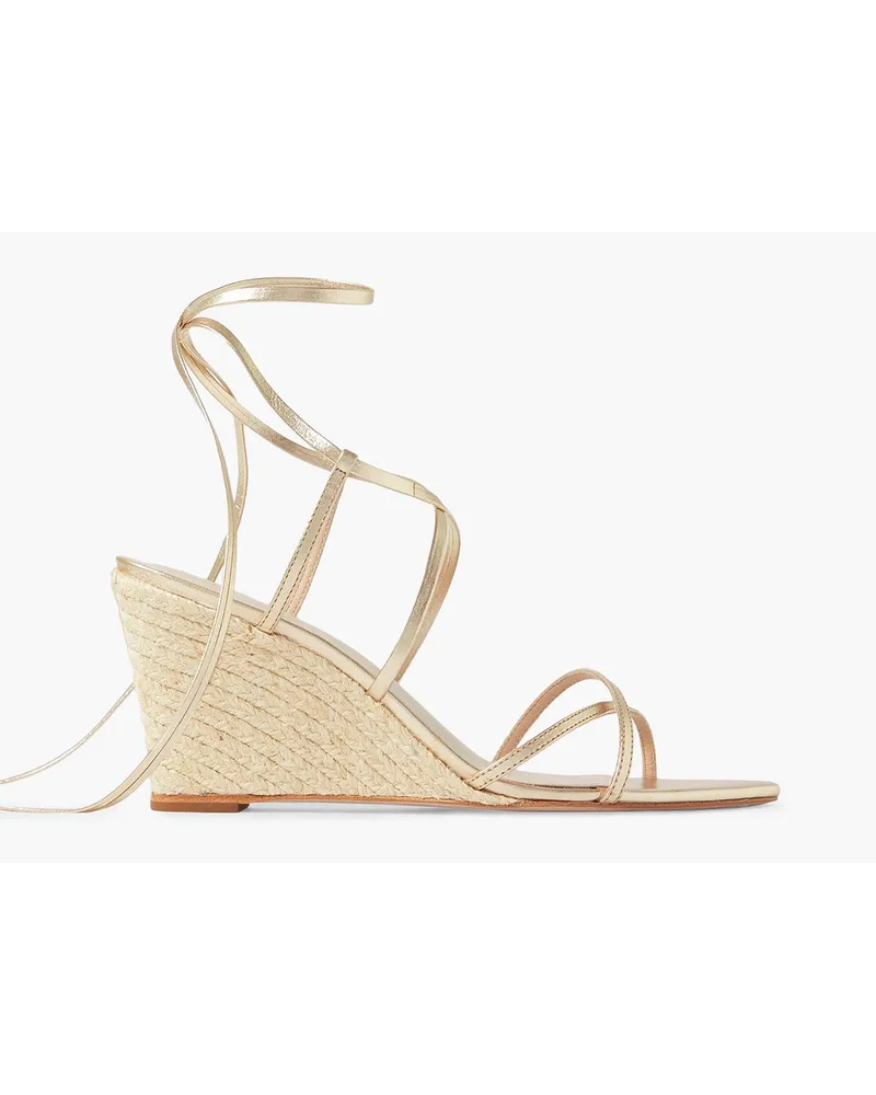 Porte & Paire Espadrille-Wedges aus -Leder Metallic