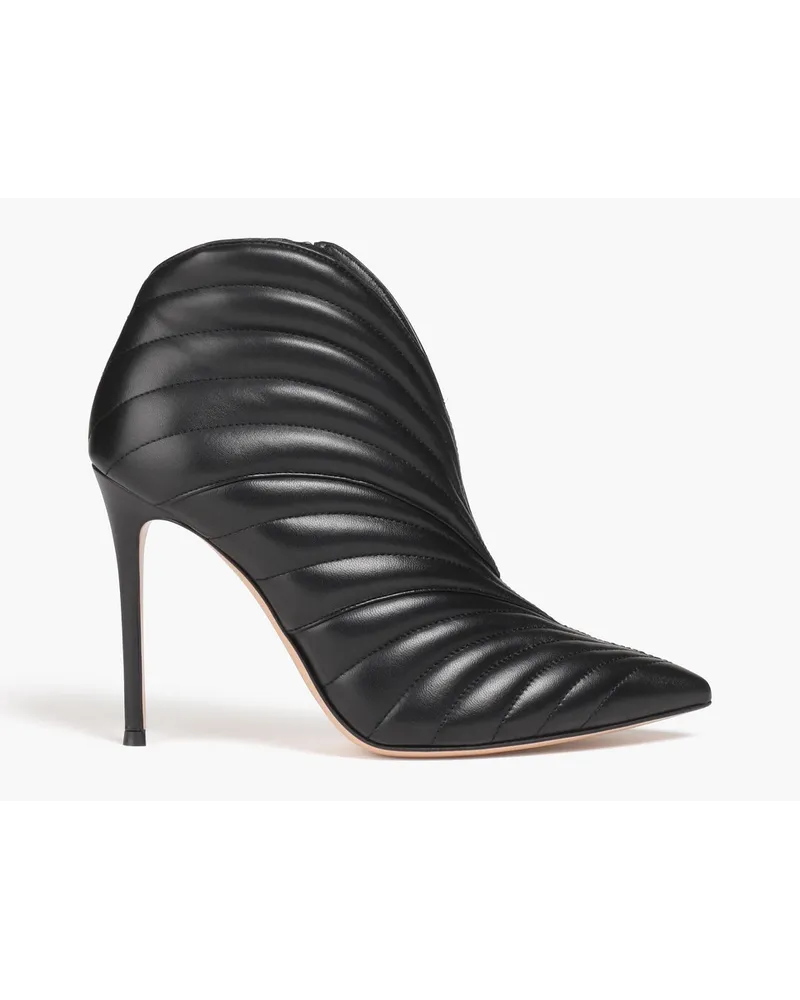 Gianvito Rossi Ankle Boots aus gestepptem Leder Schwarz