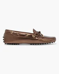 TOD'S Heaven Loafers aus strukturiertem Leder mit -Effekt und Schleife Metallic