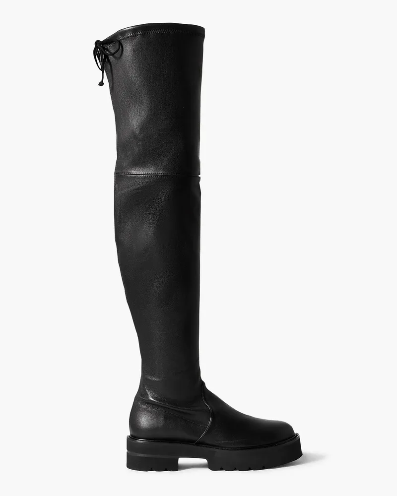 Stuart Weitzman Overknees aus Stretch-Leder Schwarz