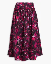 Ulla Johnson Emmy Midirock aus Baumwollpopeline mit floralem Print Pink