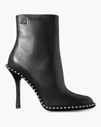 Alexander Wang Nova Ankle Boots aus Leder mit Nieten und Logoprägung Schwarz