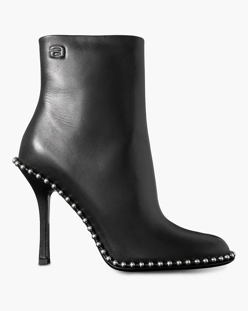 Alexander Wang Nova Ankle Boots aus Leder mit Nieten und Logoprägung Schwarz