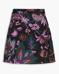 RHODE Morgan printed crepe mini skirt Schwarz