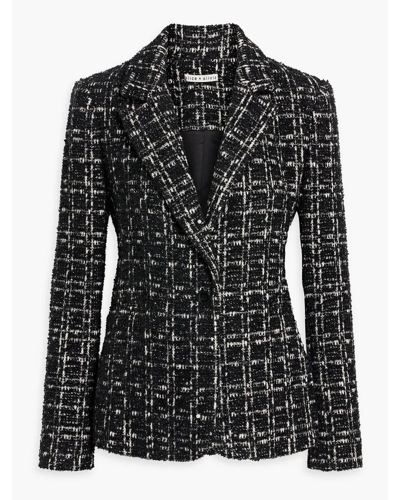 Alice + Olivia Alice OliviaMacey Blazer aus Metallic-Tweed Schwarz