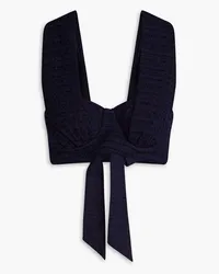 Zimmermann Neckholder-Bustier aus Tweed Blau