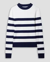 Monse Cutout striped merino wool-blend sweater Weiß