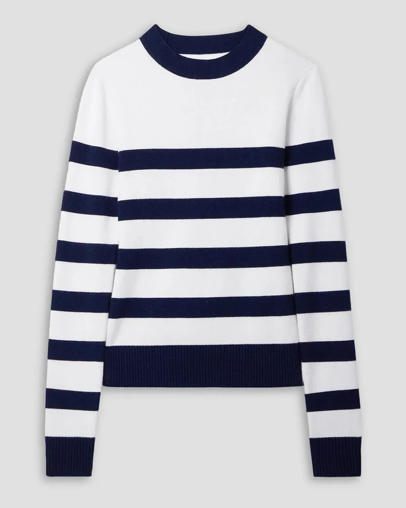 Monse Cutout striped merino wool-blend sweater Weiß