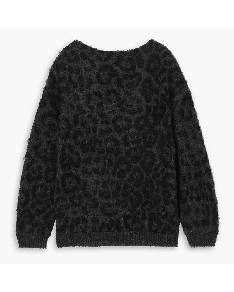 Valentino Garavani Schulterfreier Pullover inJacquard-Strick aus einer Mohairmischung Grau