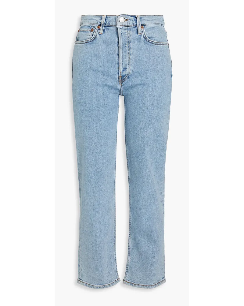 RE/DONE 70s hoch sitzende Cropped Jeans mit schmalem Bein Blau