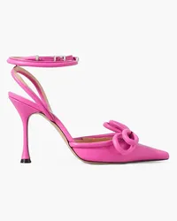 Mach & Mach Double Bow Pumps aus Leder Pink