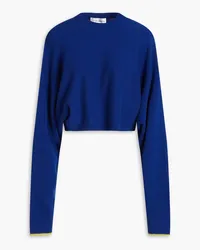 Victoria Beckham Cropped Pullover aus einer Kaschmirmischung Blau