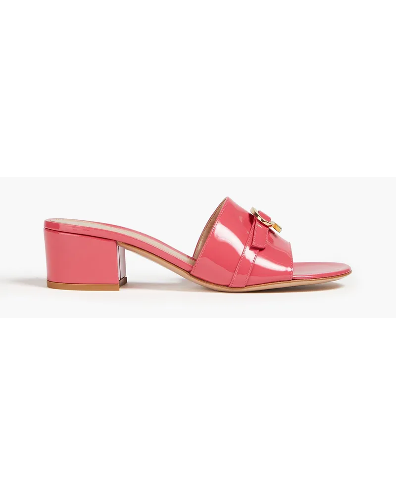 Gianvito Rossi Mules aus Lackleder mit Verzierung Pink