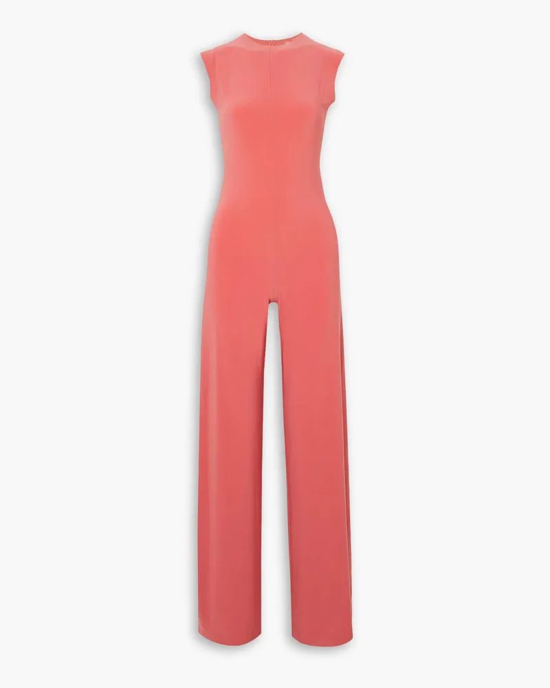 Norma Kamali Jumpsuit mit weitem Bein aus Stretch-Jersey Orange