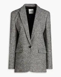 Sandro Blazer aus Bouclé-Tweed aus einer Wollmischung mit Hahnentrittmuster Grau