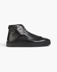 Giorgio Armani High-Top-Sneakers aus Leder Schwarz