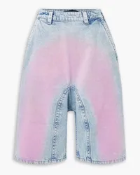 Y/PROJECT Soufflé Jeansshorts mit Flockprint Blau