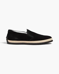 TOD'S Espadrilles aus Veloursleder Schwarz