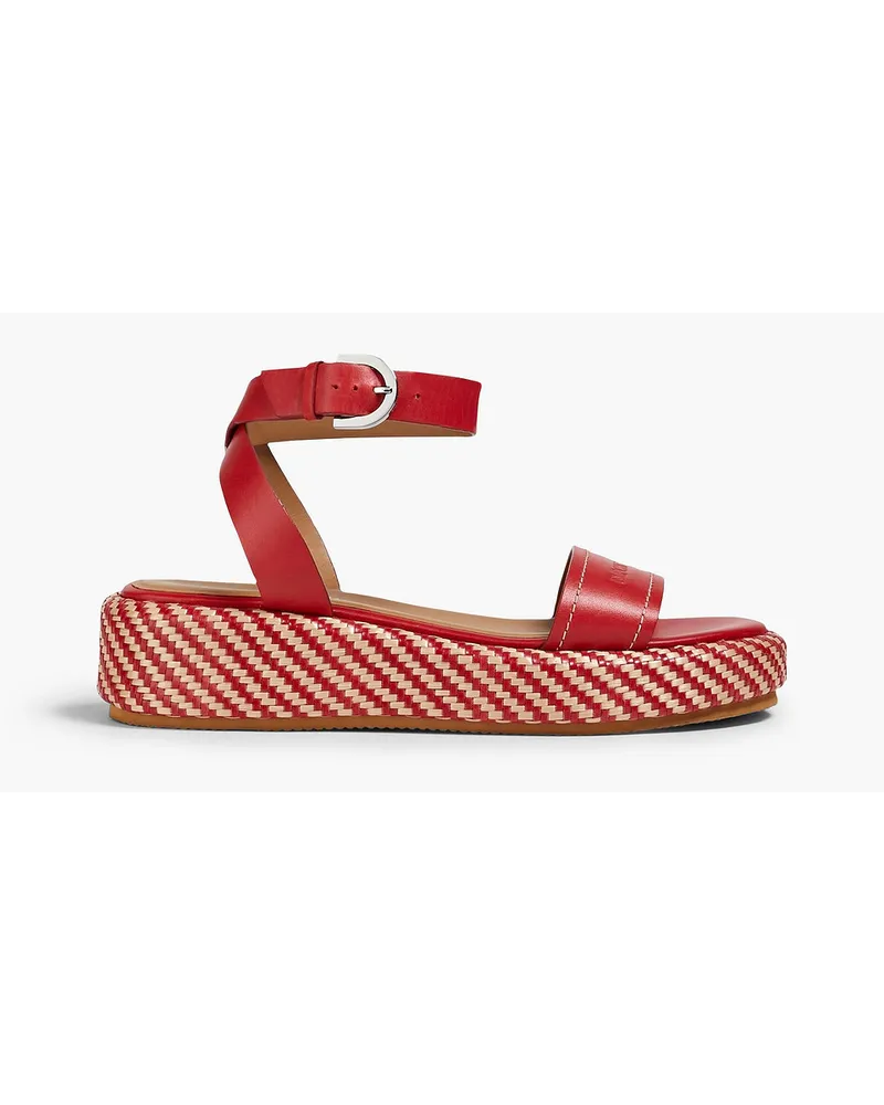 Emporio Armani Plateausandalen aus Leder Rot