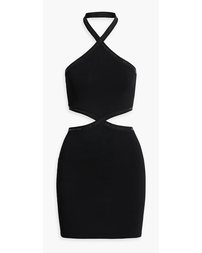 Alexander Wang Neckholder-Minikleid aus Stretch-Jersey mit Cut-outs Schwarz