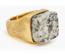 24 KT. vergoldeter Ring mit Granit